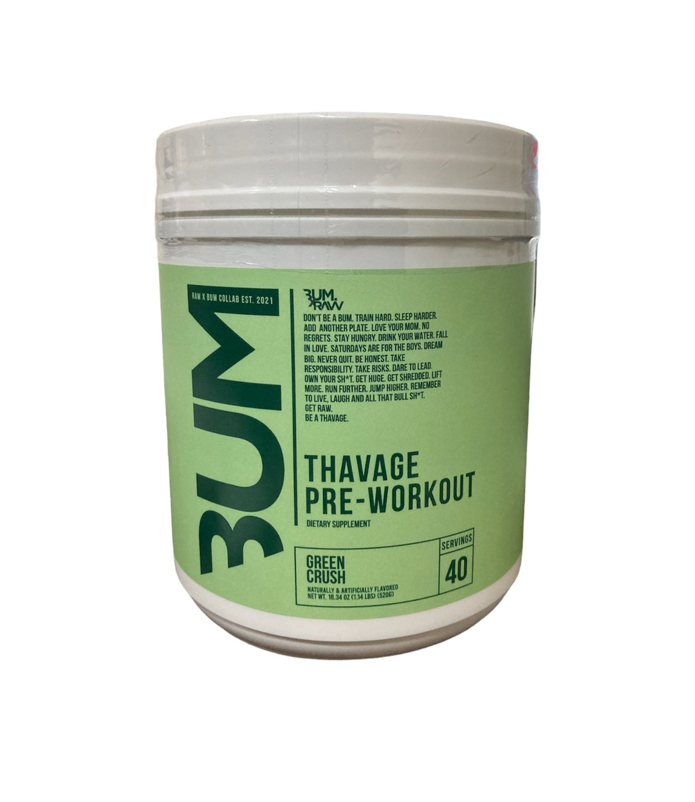 Pre-entreno Cbum Thavage Green Crush 520 Gr 40 Serv 