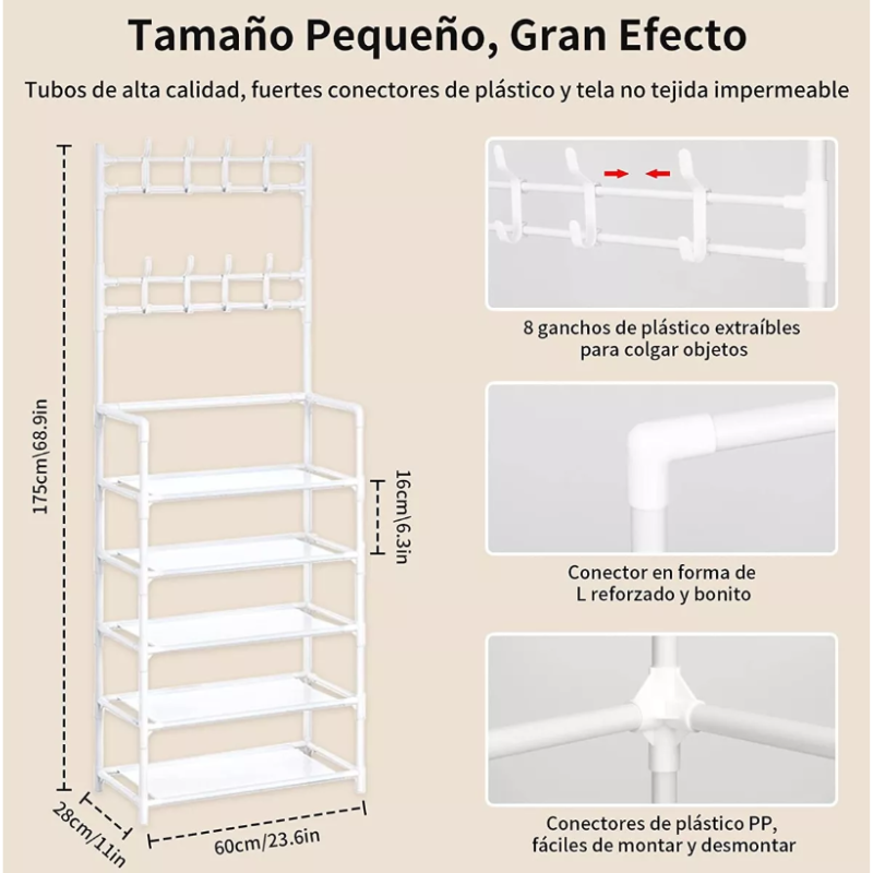 Zapatero Perchero Rack Organizador .