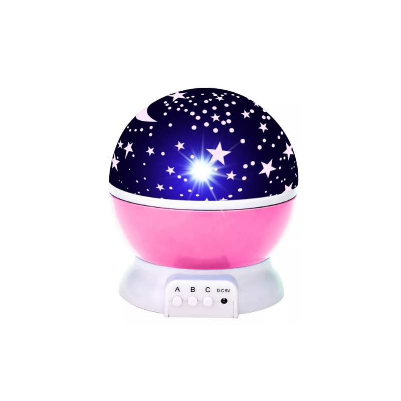 Lampara Proyector Estrellas Luz Led Giratoria Bebe Niños.