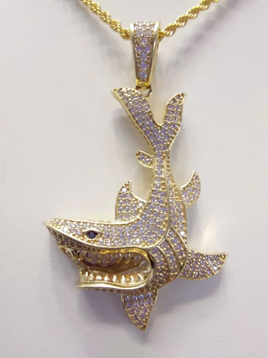 Kit Cadena Torzal + Dije Tiburon Oro 10 K. + Obsequio.