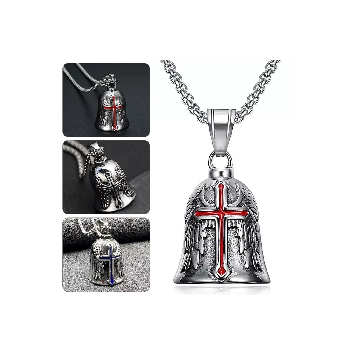 Campanas Guardian Bell Moto Biker Amuleto Black Cross