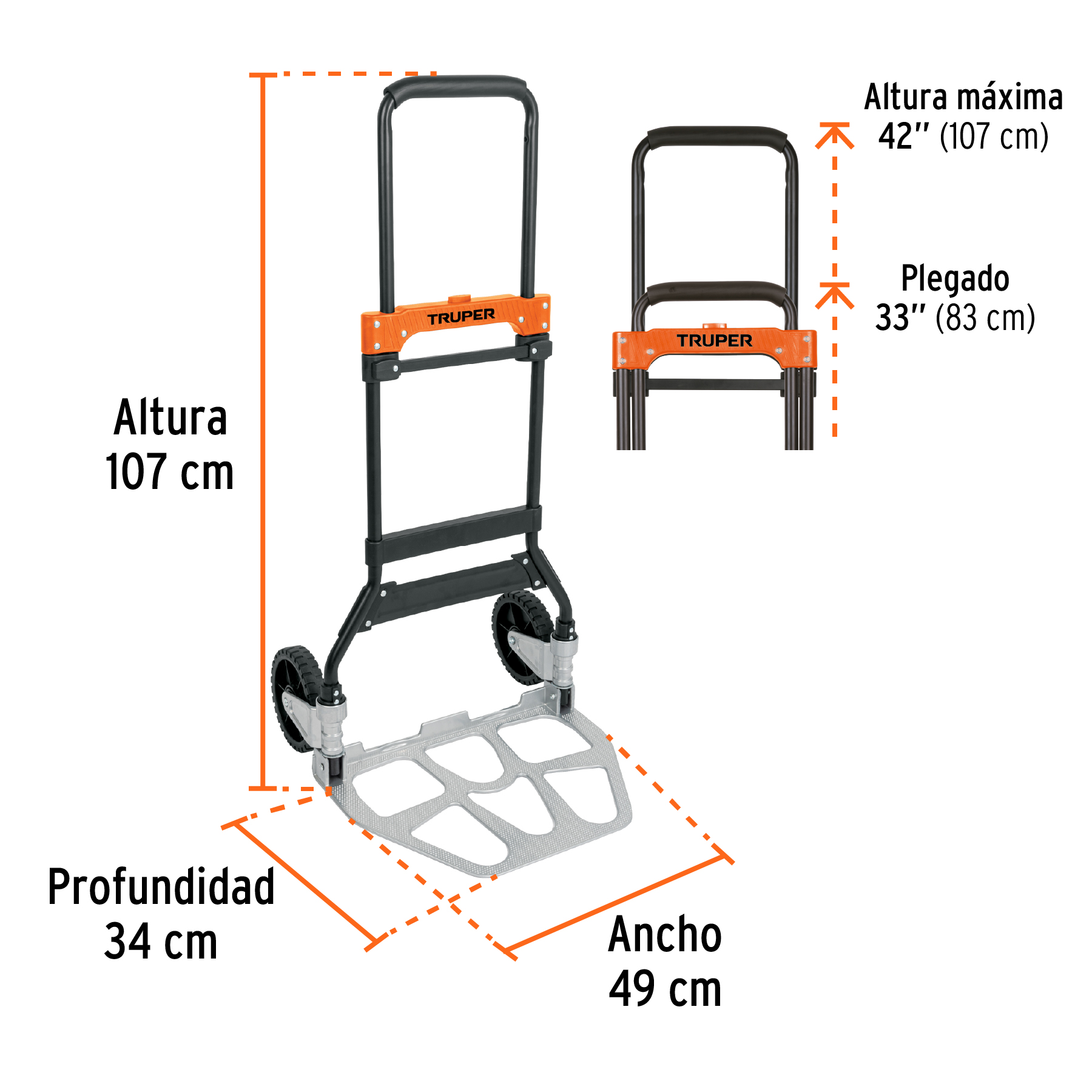 DIABLO DE CARGA, PLEGABLE, 120 KG, TRUPER 103198