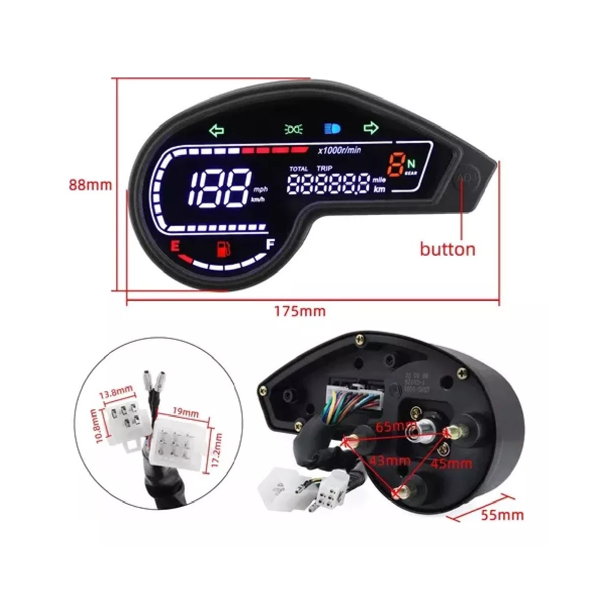 Tablero Digital Para Motocicleta Dm200 Xr1901 Crm250 150 Gy2