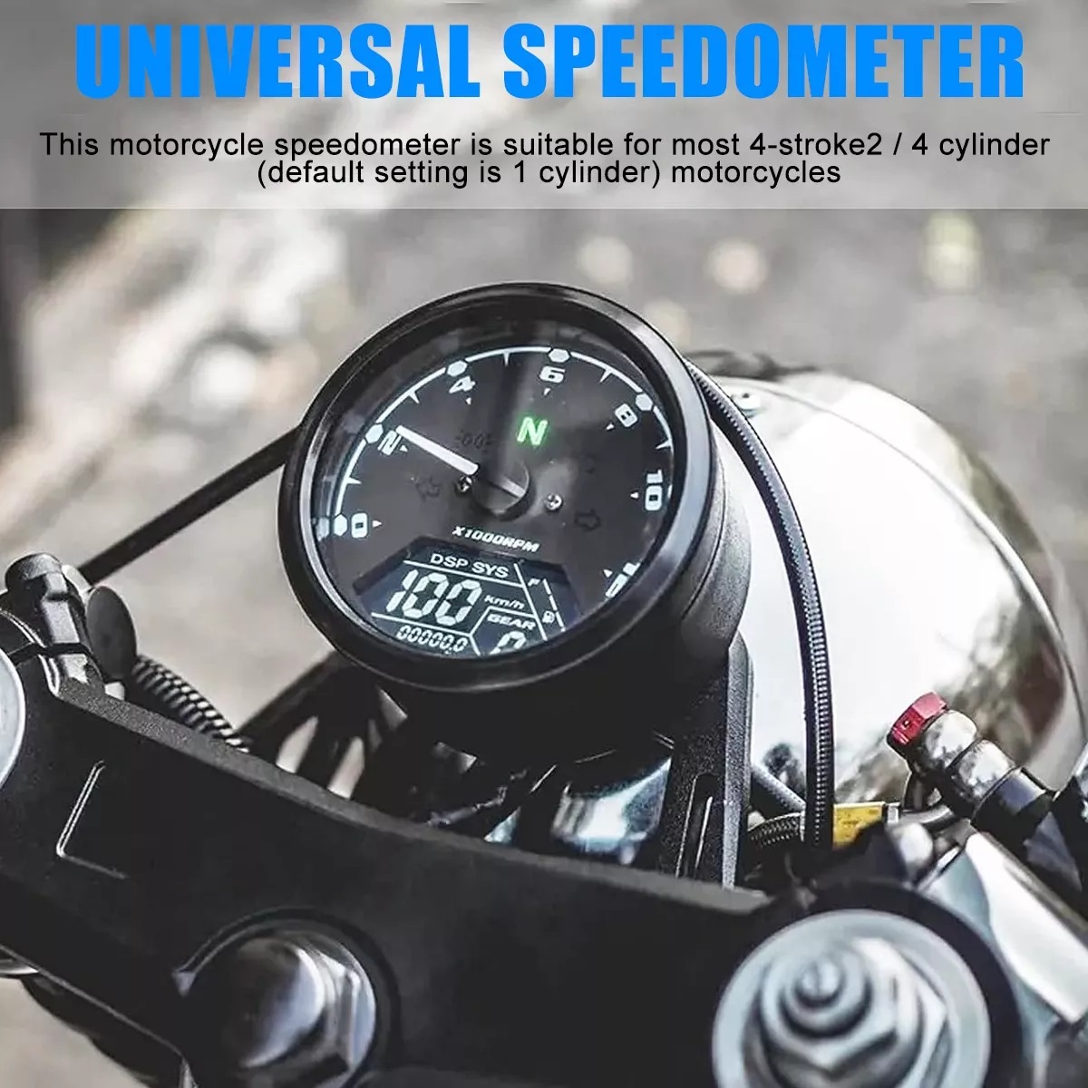 Velocimetro Con Digital Para Tablero Led Moto Universal 12v