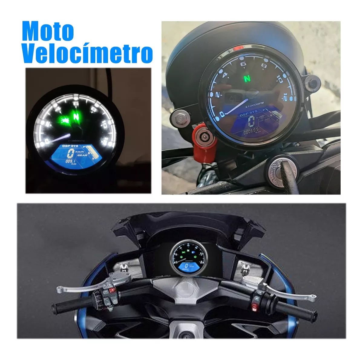Velocimetro Con Digital Para Tablero Led Moto Universal 12v