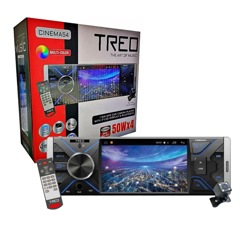 Autoestéreo TREO 1 DIN MP5 PANT. LCD 4 Pulgadas USB BT  CINEMA54.