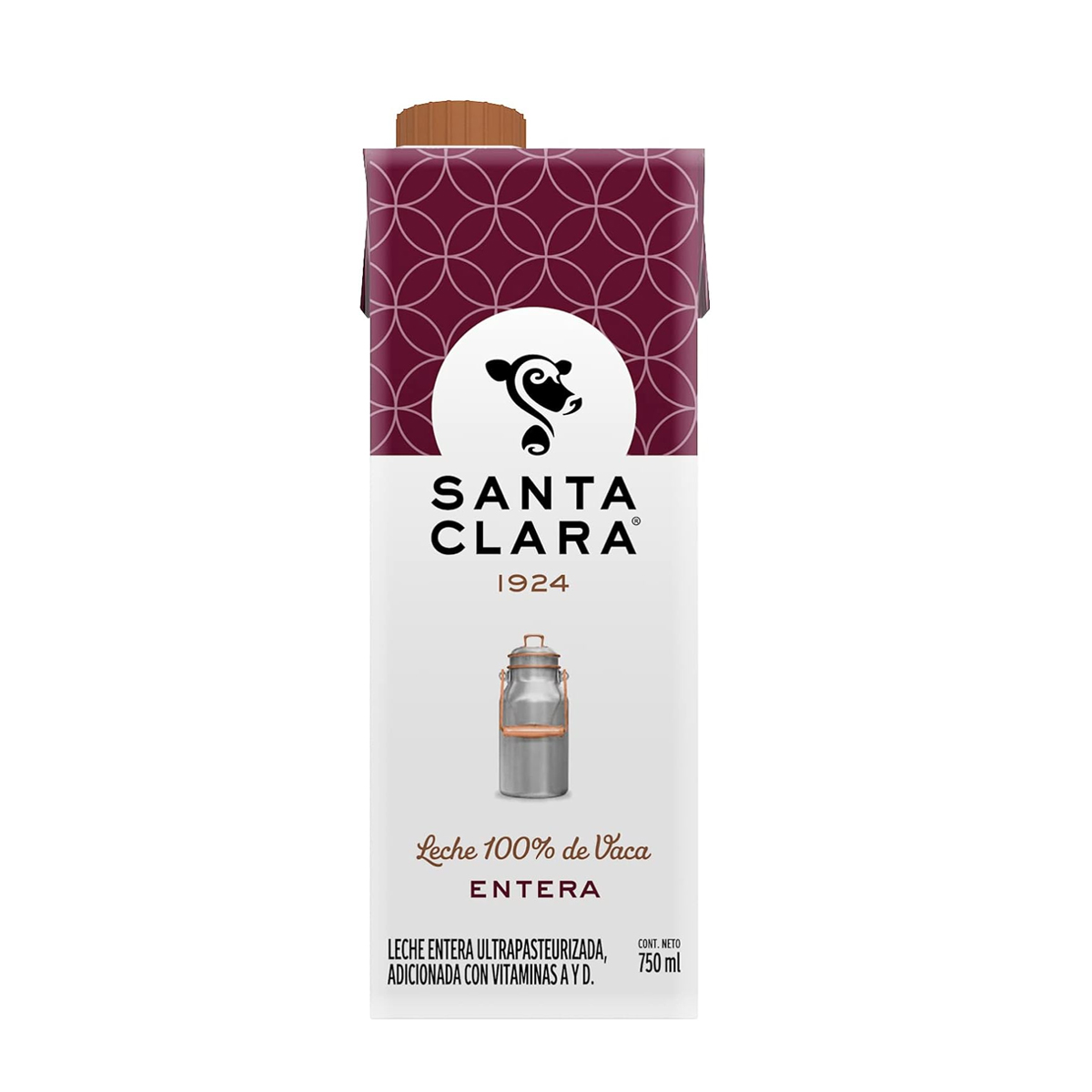 Leche Santa Clara Entera Pack con 18 Leches de 750 ml c/u