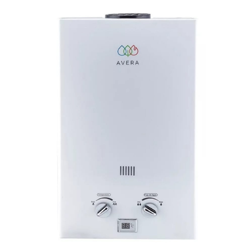 Calentador de agua a gas GLP Avera C6L blanco