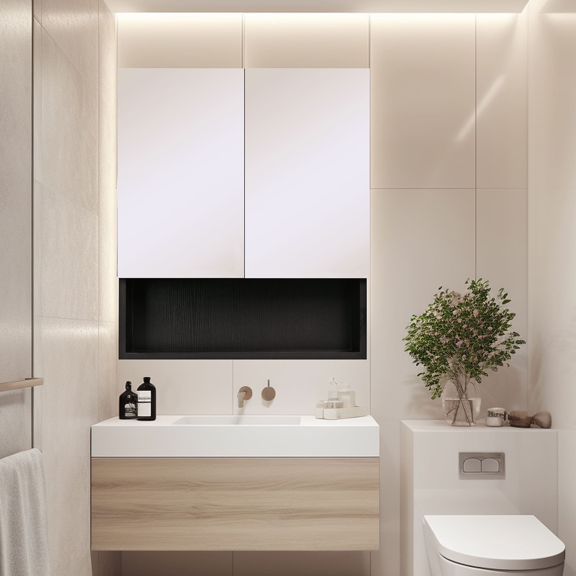 Mueble botiquín con espejo para baño marca Gravita