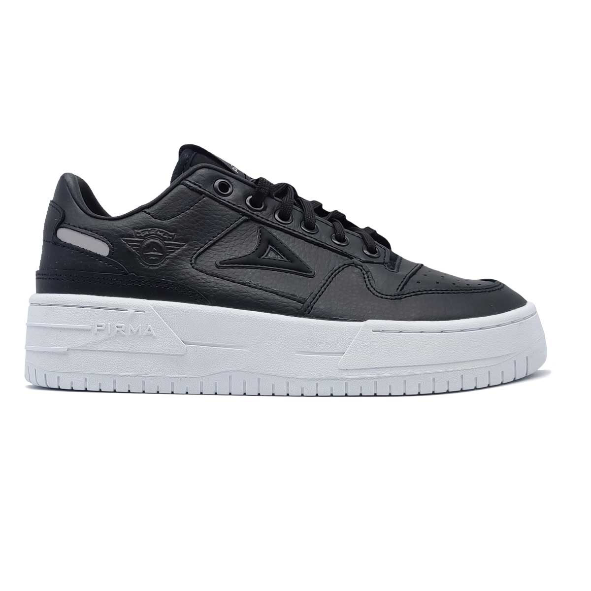 Tenis Pirma 5524 Negro Blanco Mujer Casuales Plataforma 100% Piel	