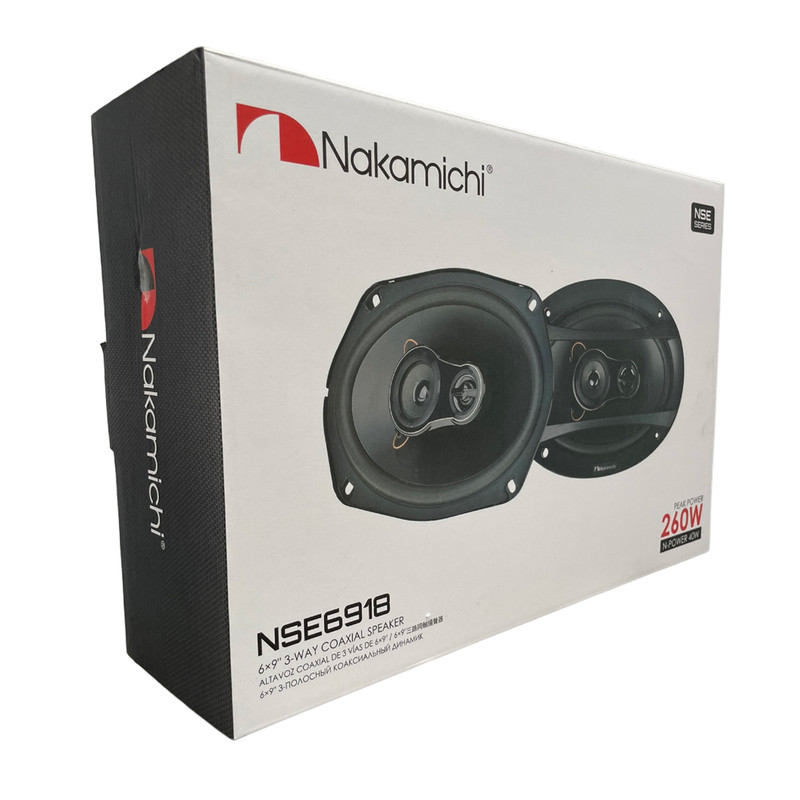 Par Bocinas Nakamichi NSE6918 6x9 260w Max 40w Rms 3 Vias Color Negro.