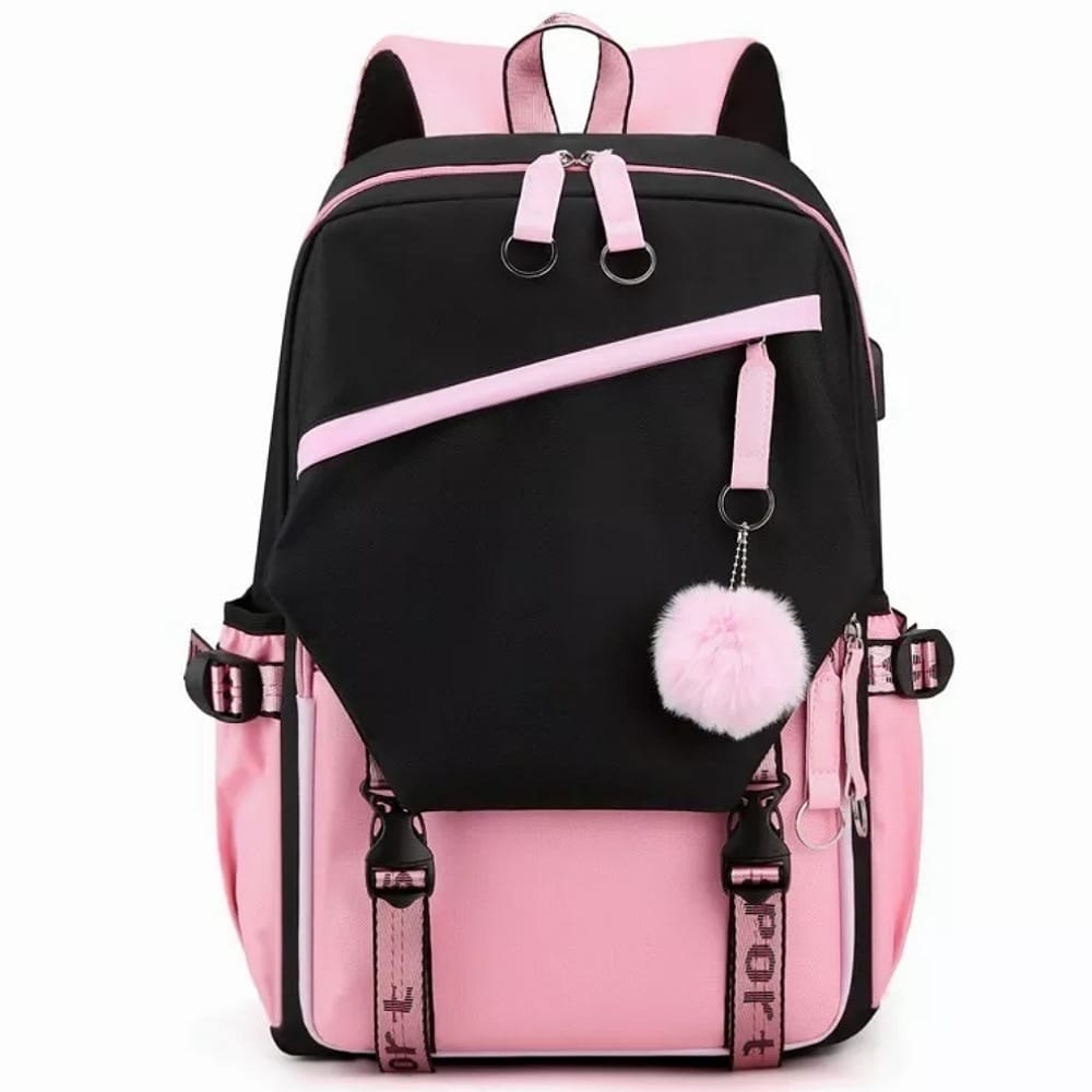 Mochila Kawaii Estilo Coreano Juvenil Moda Con Puerto Usb