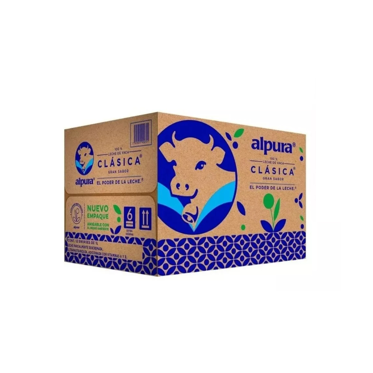 Leche Alpura Clásica Caja con 12 Piezas de 1 litro