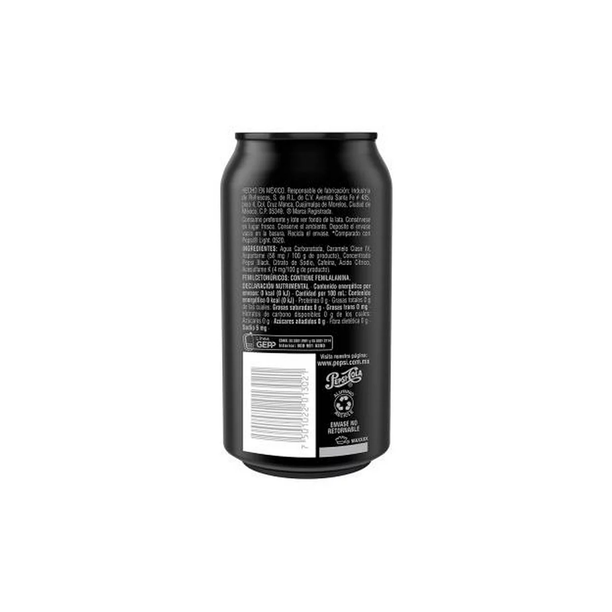 Refresco de Cola Pepsi Black 6 Latas de 237 ml c/u