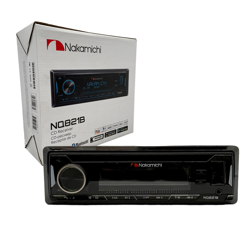 Autoestéreo 1 DIN Nakamichi NQ821B Desmontable CD Bluetooth IOS Android RGB.