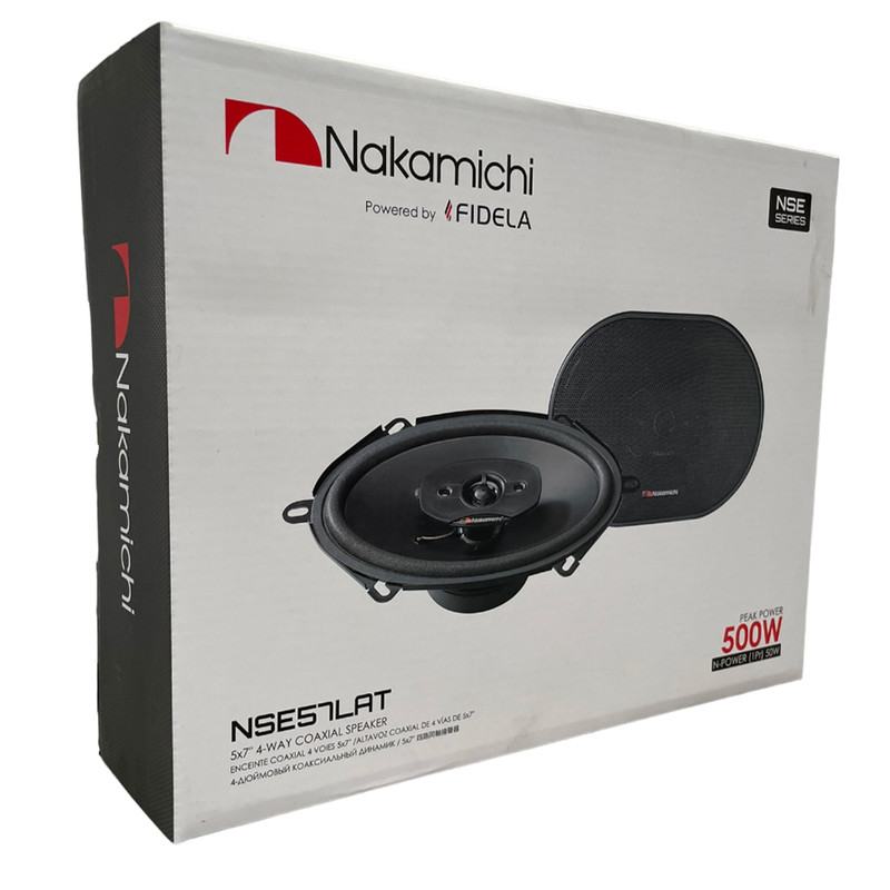 Bocinas 5x7 Pulgadas Nakamichi NSE57LAT 500 Watts 4 Vias Color Negro.
