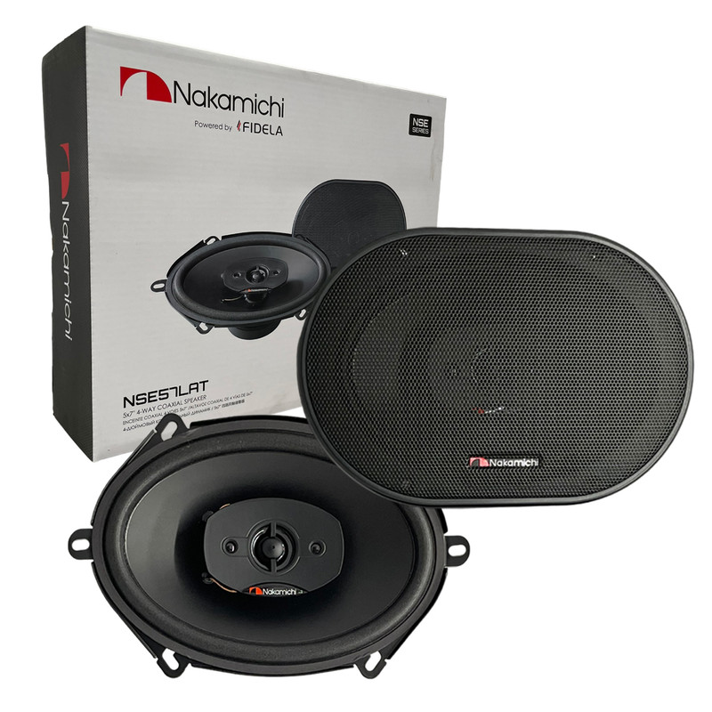 Bocinas 5x7 Pulgadas Nakamichi NSE57LAT 500 Watts 4 Vias Color Negro.