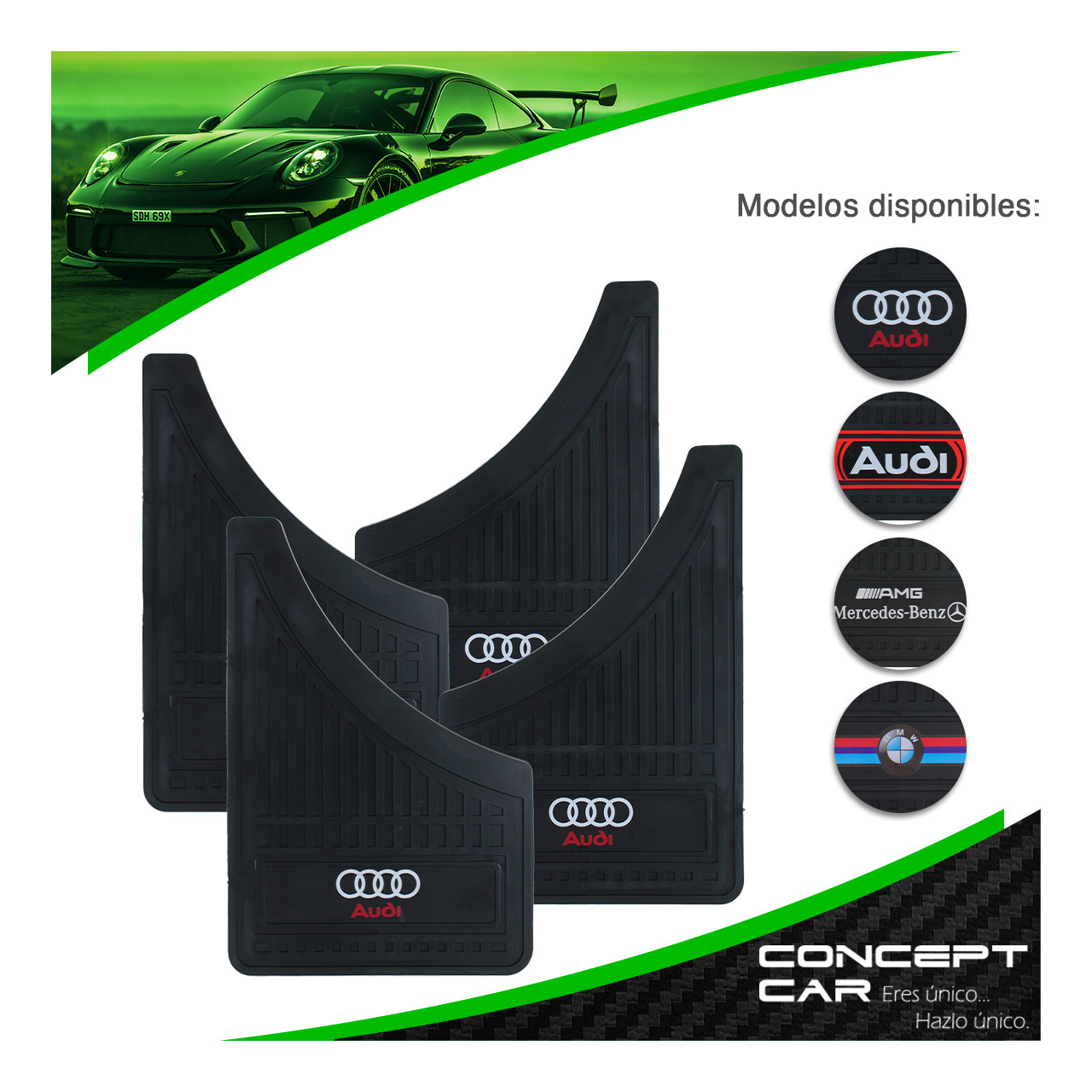 Kit 4 Loderas Pantaletas Auto Camioneta Plastico Marca Premium