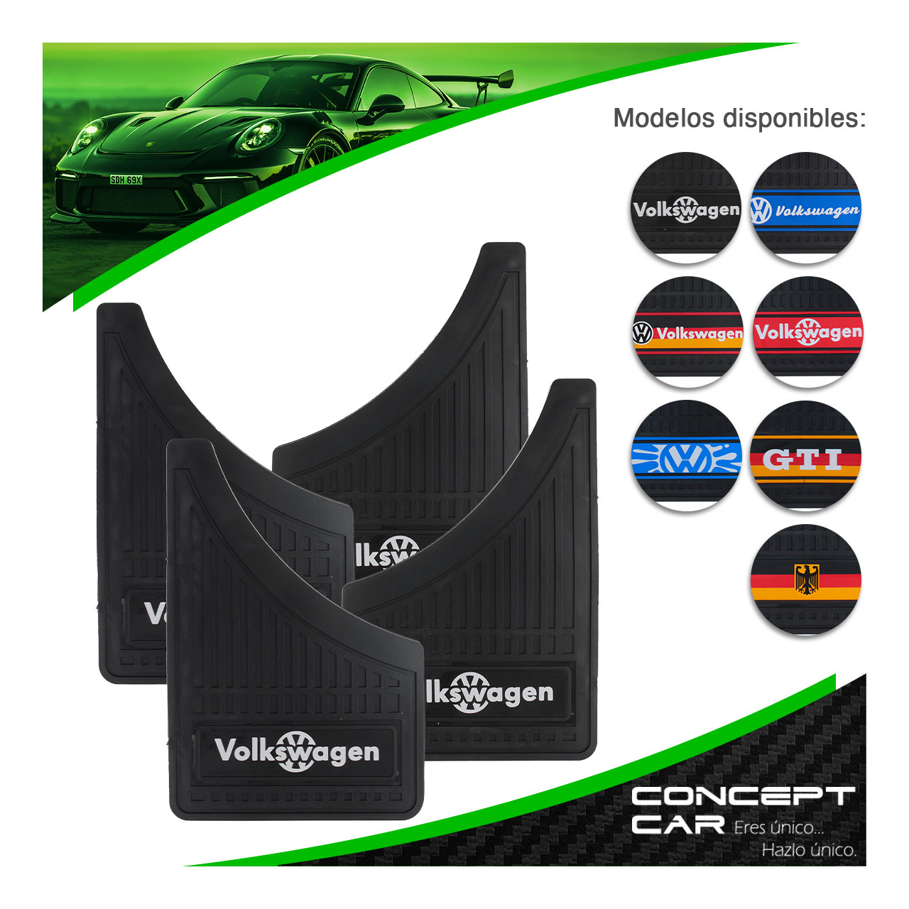 Kit 4 Lodera Pantaleta Auto Camioneta Plastico Vw Volkswagen