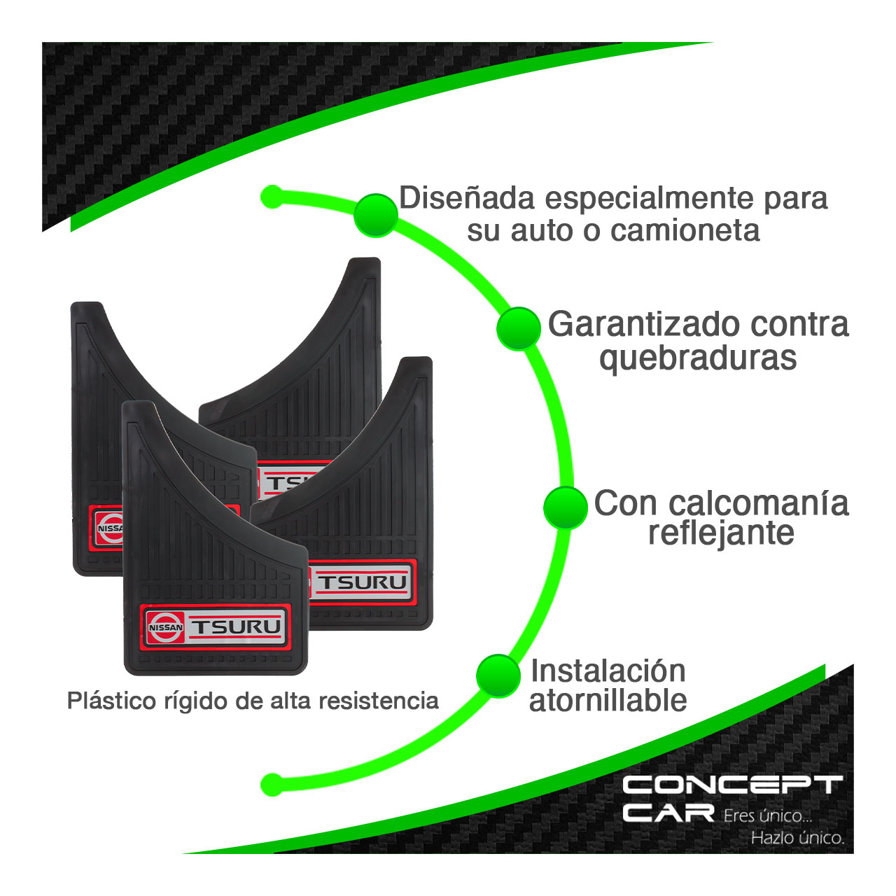 Kit 4 Lodera Pantaleta Auto Camioneta Plastico Nissan