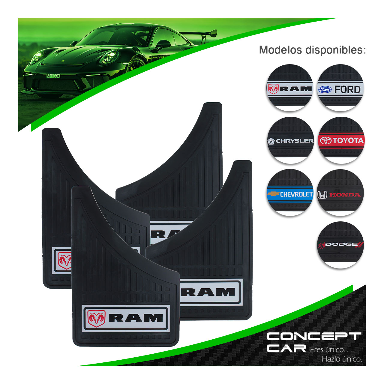 Kit 4 Lodera Pantaleta Auto Camioneta Plastico Marcas Varios