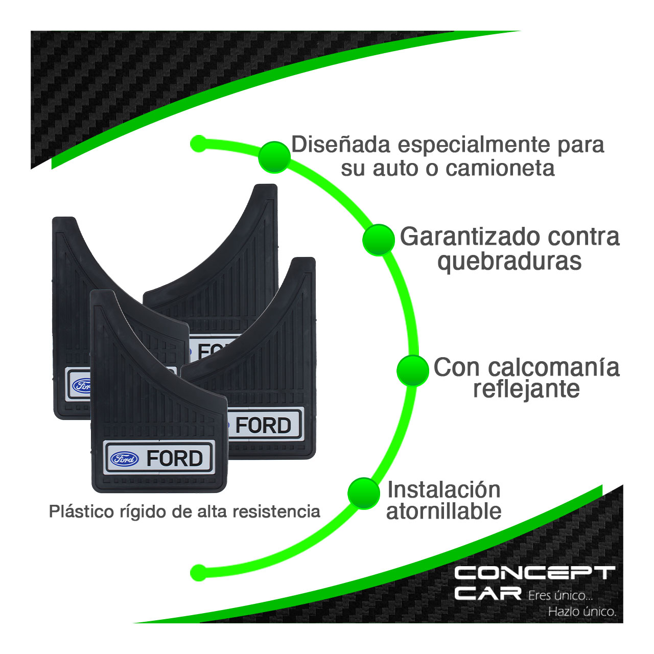 Kit 4 Lodera Pantaleta Auto Camioneta Plastico Marcas Varios