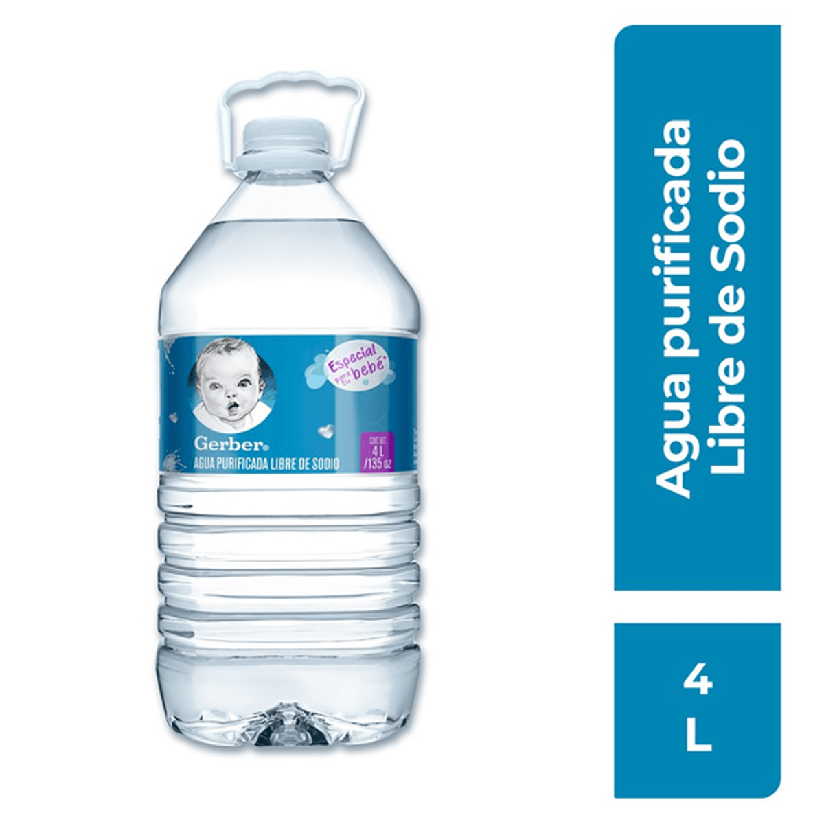 Agua Natural Gerber Botella de 4 litros