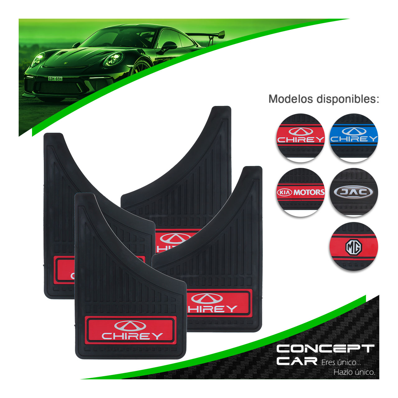 Kit 4 Lodera Pantaleta Auto Camioneta Plastico Marcas Nuevas