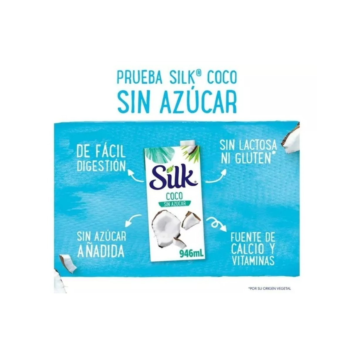 Silk Leche de Coco sin Azúcar 6 Piezas de 946 ml c/u