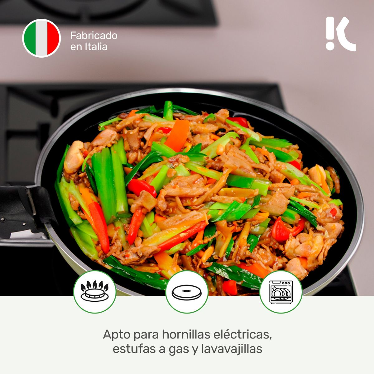 x2 Sarten Antiadherente - Bateria de Cocina KONVIENE SIEMPRE - Accesorios