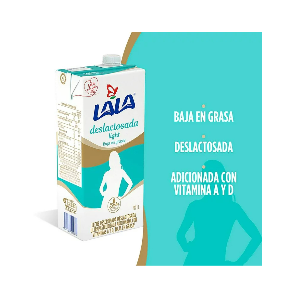 Leche Lala Deslactosada Light Caja con 12 Piezas de 1 litro c/u