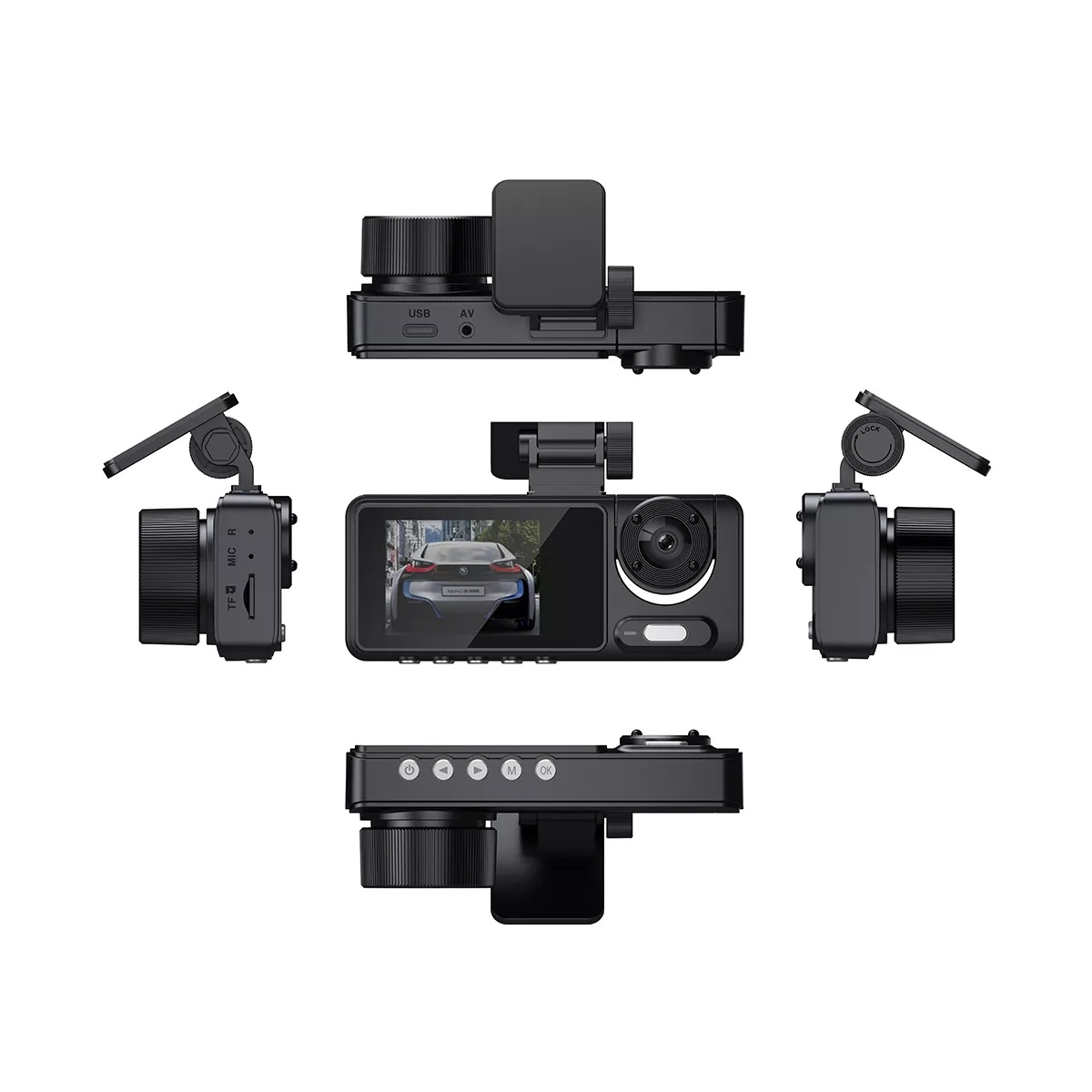 Espejo Retrovisor Camara Para Automoviles Coche Con 3 Cám