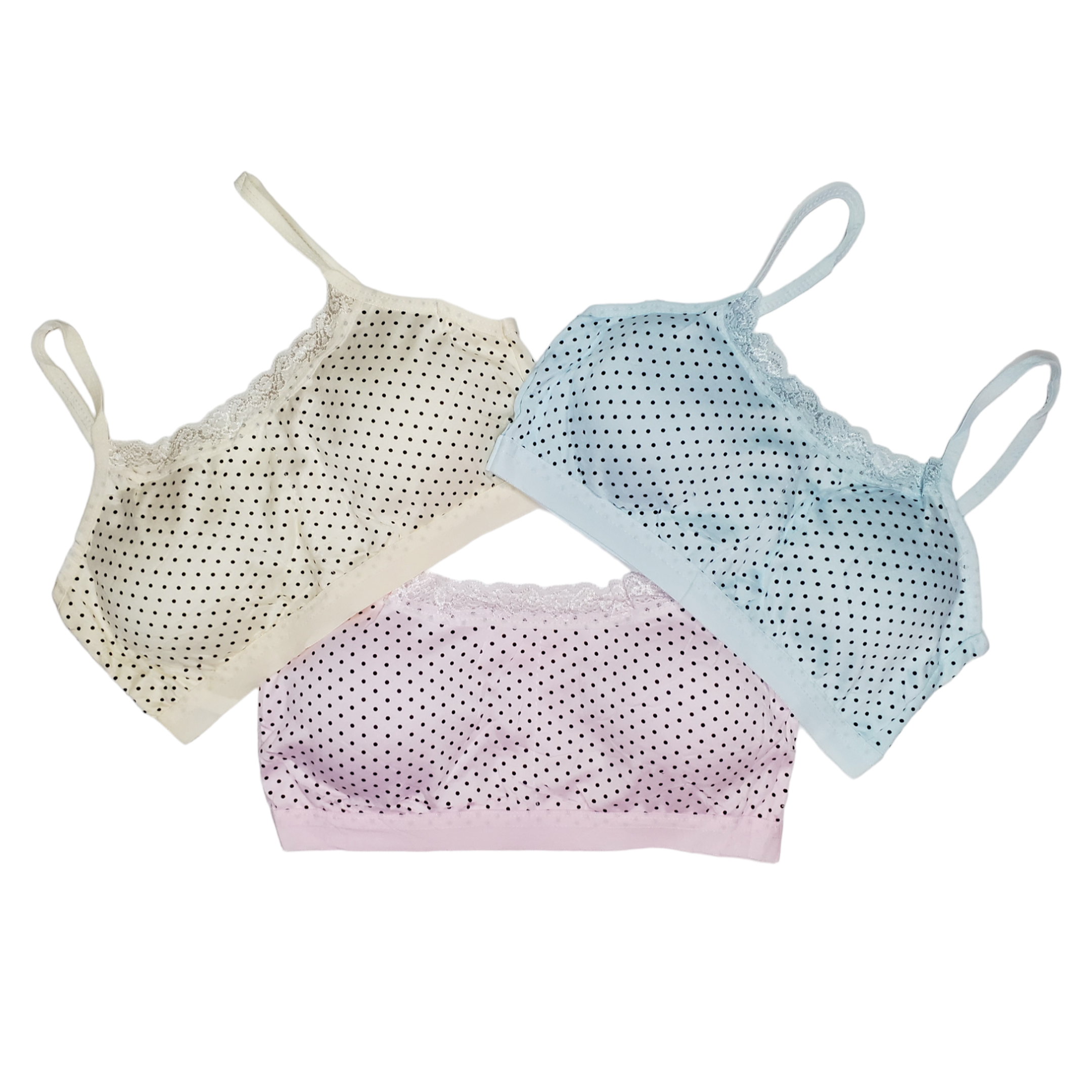 Corpiño Top Tirante Delgado Encaje Estampado Niña 6pz