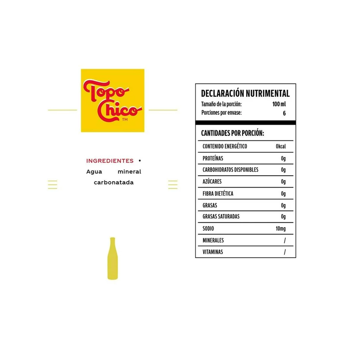 Agua Mineral Topo Chico 6 Piezas de 600 ml c/u