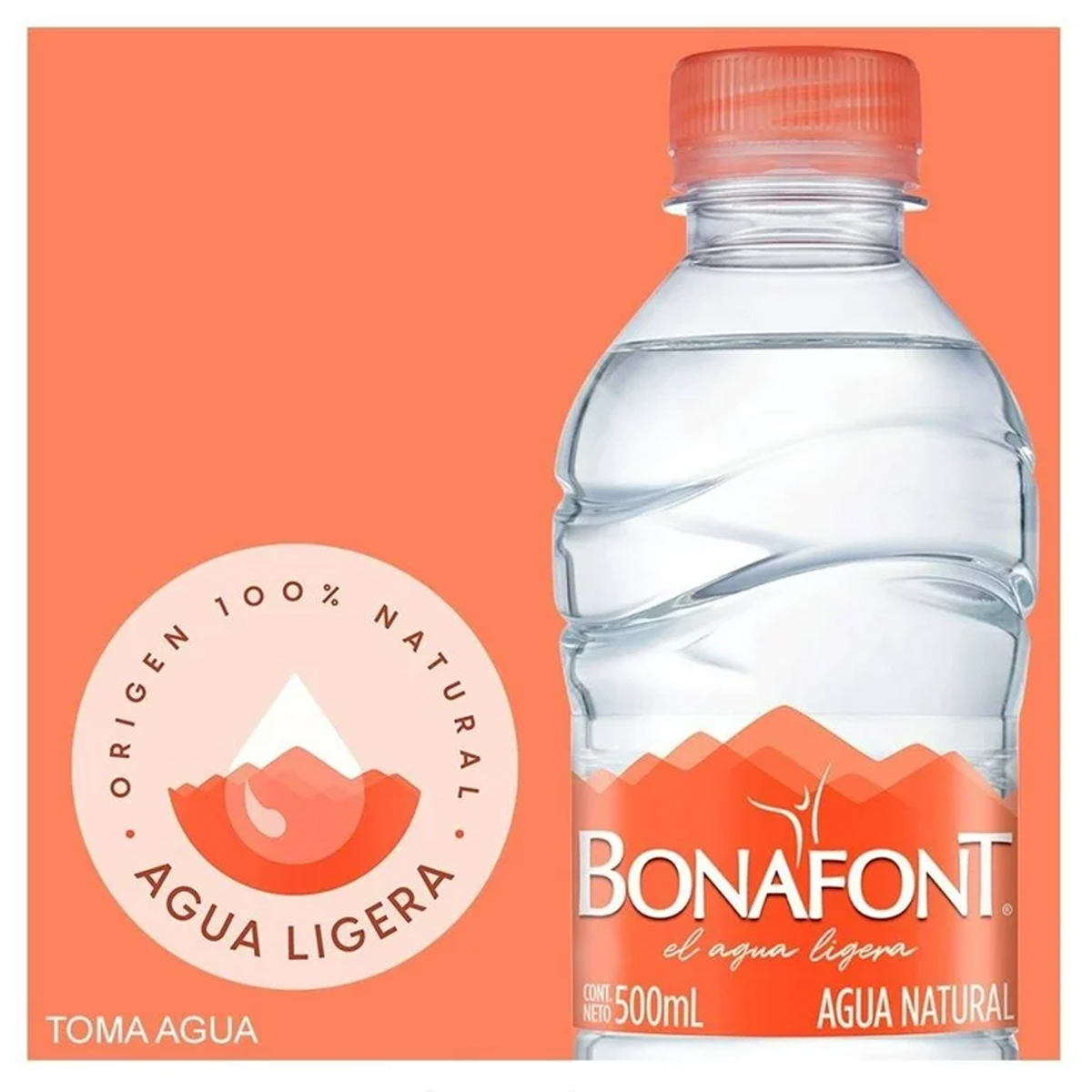 6 Piezas Agua Bonafont Natural 500 ml
