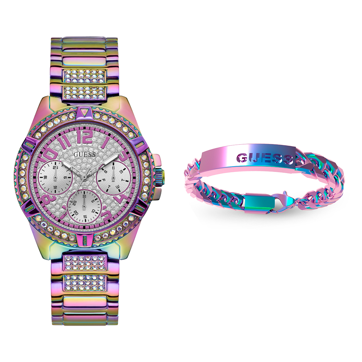 Kit Reloj y Pulsera Guess LADY FRONTIER Dama GW0044L1-K24 Iridiscente