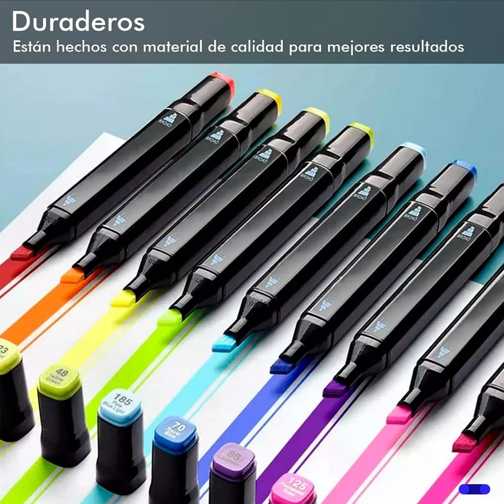 Marcadores Doble Punta Plumones Punta 80 Colores