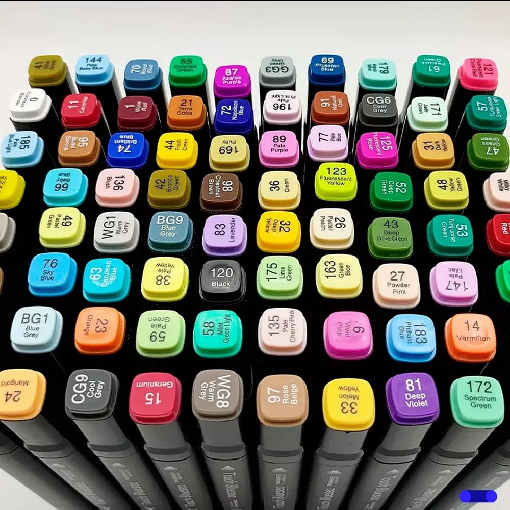 Marcadores Doble Punta Plumones Punta Pincel Iforu 100 Color