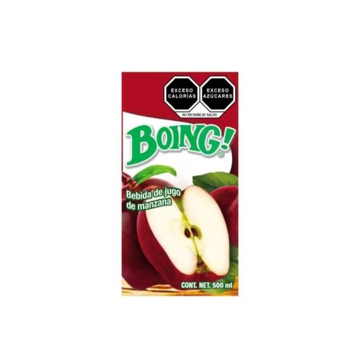 12 Piezas Bebida Boing Jugo de Manzana de 500 ml c/u