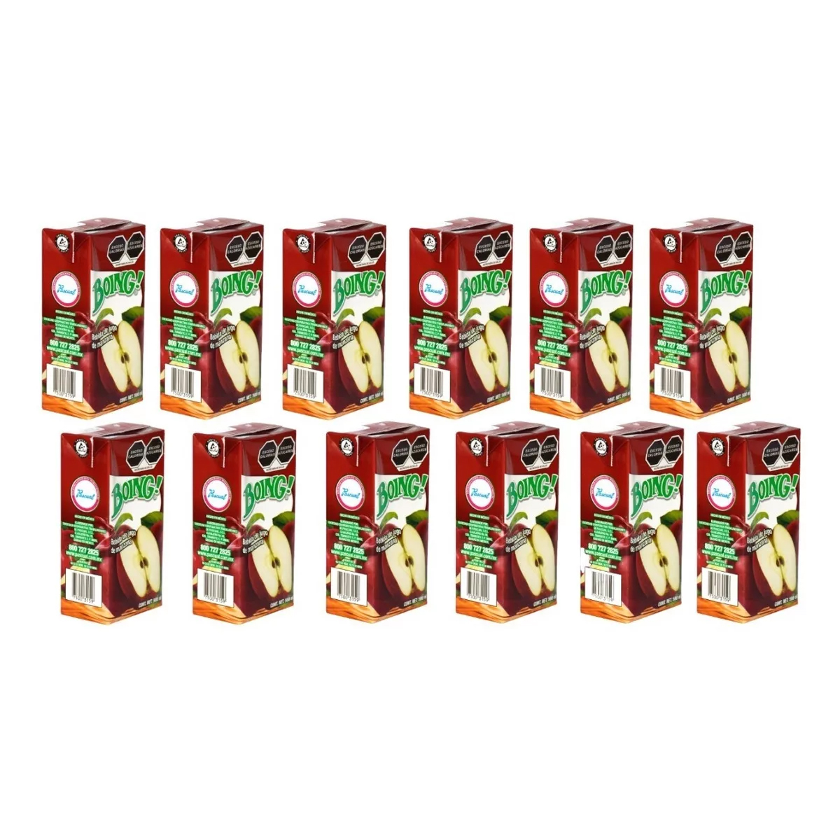 12 Piezas Bebida Boing Jugo de Manzana de 500 ml c/u