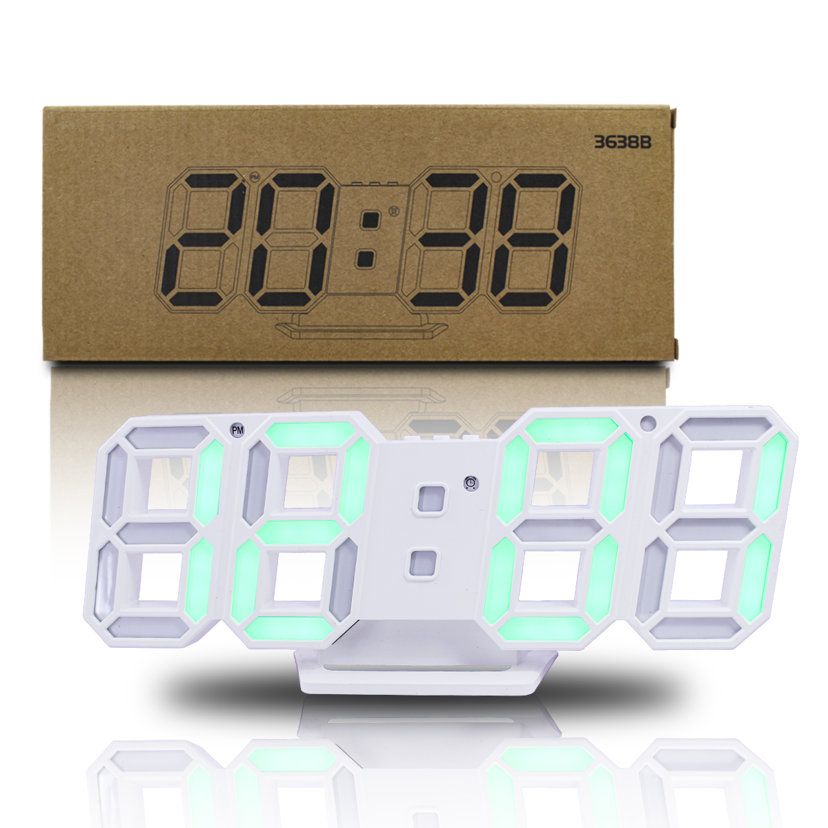 Reloj Digital 3d Despertador De Escritorio