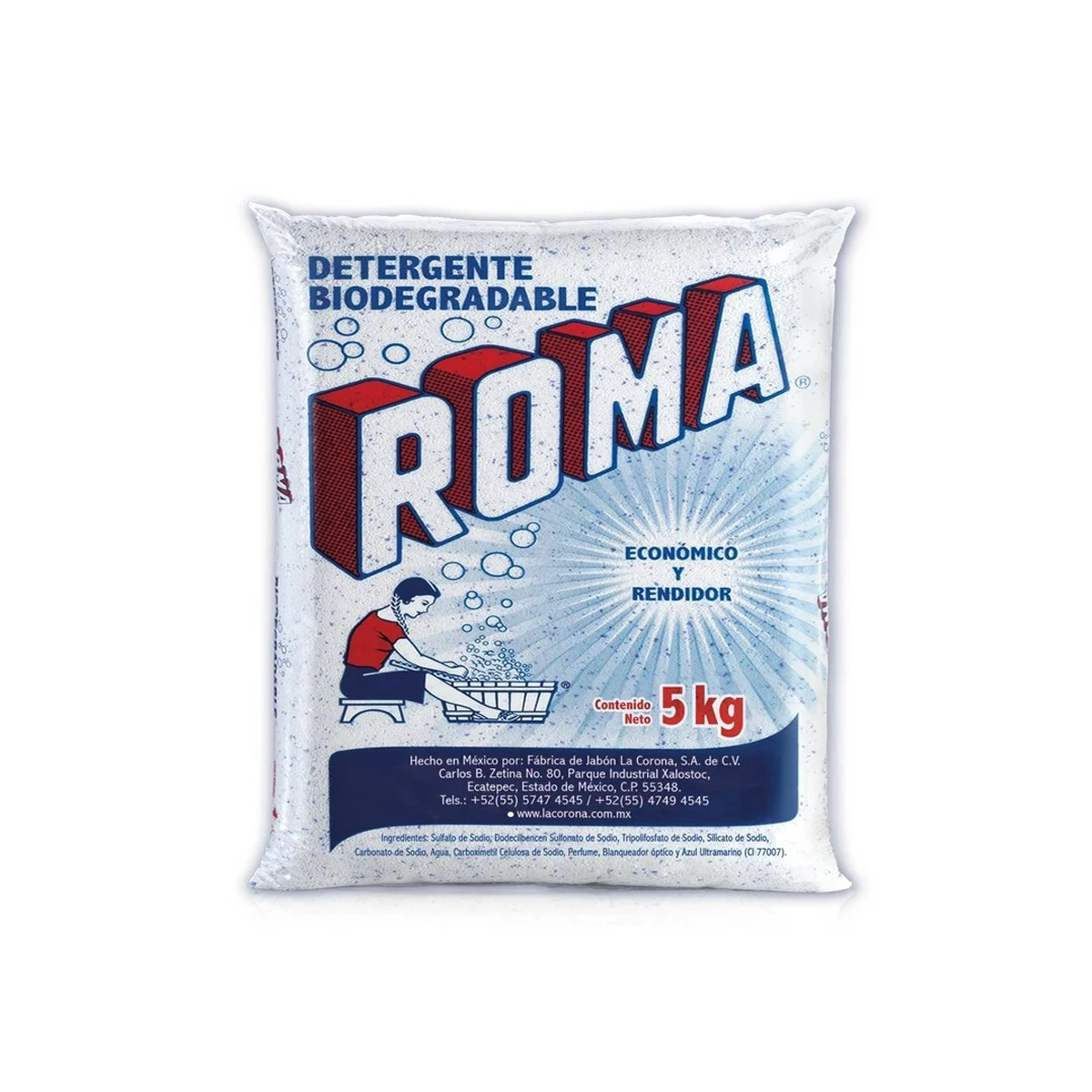 Detergente Biodegradable en Polvo Roma de 5 kg