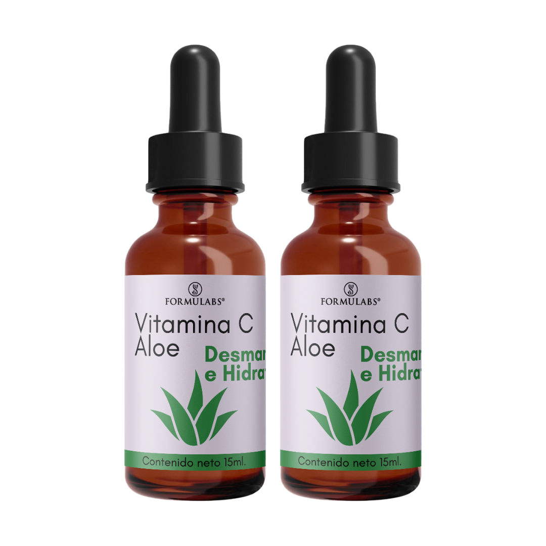  Serum Facial Vitamina C, Con Aloe, Desmanchante 15ml, Día Y Noche, Todo tipo de piel 2 piezas