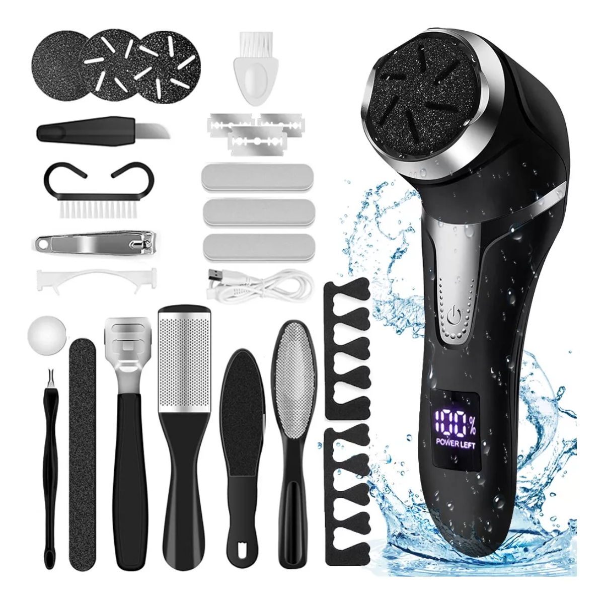 Removedor De Callos Eléctrico Para Pies Con Vacío Negro