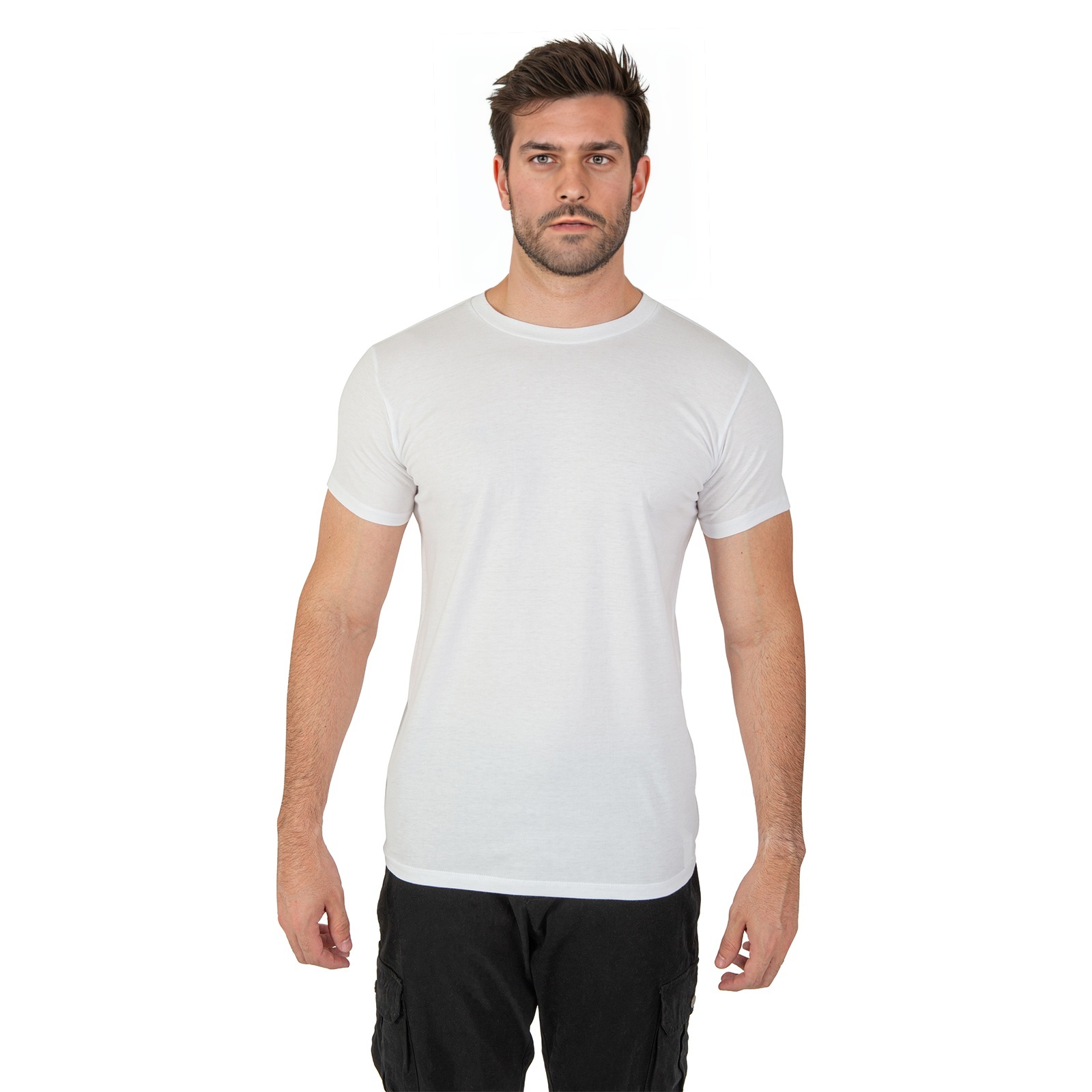 Playera Basica Manga Corta Para Hombre Color Blanco