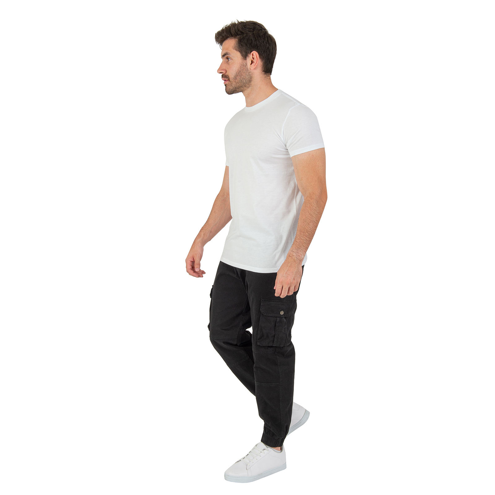 Playera Basica Manga Corta Para Hombre Color Blanco
