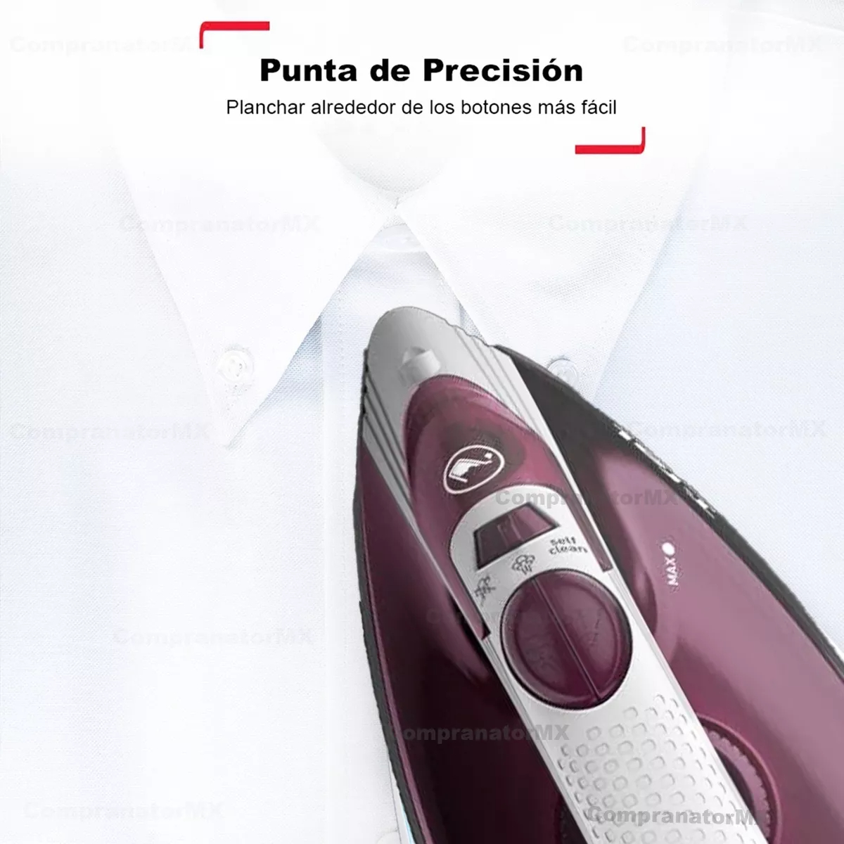 Plancha De Ropa Suela Cerámica Con Vapor Vertical Desinfect