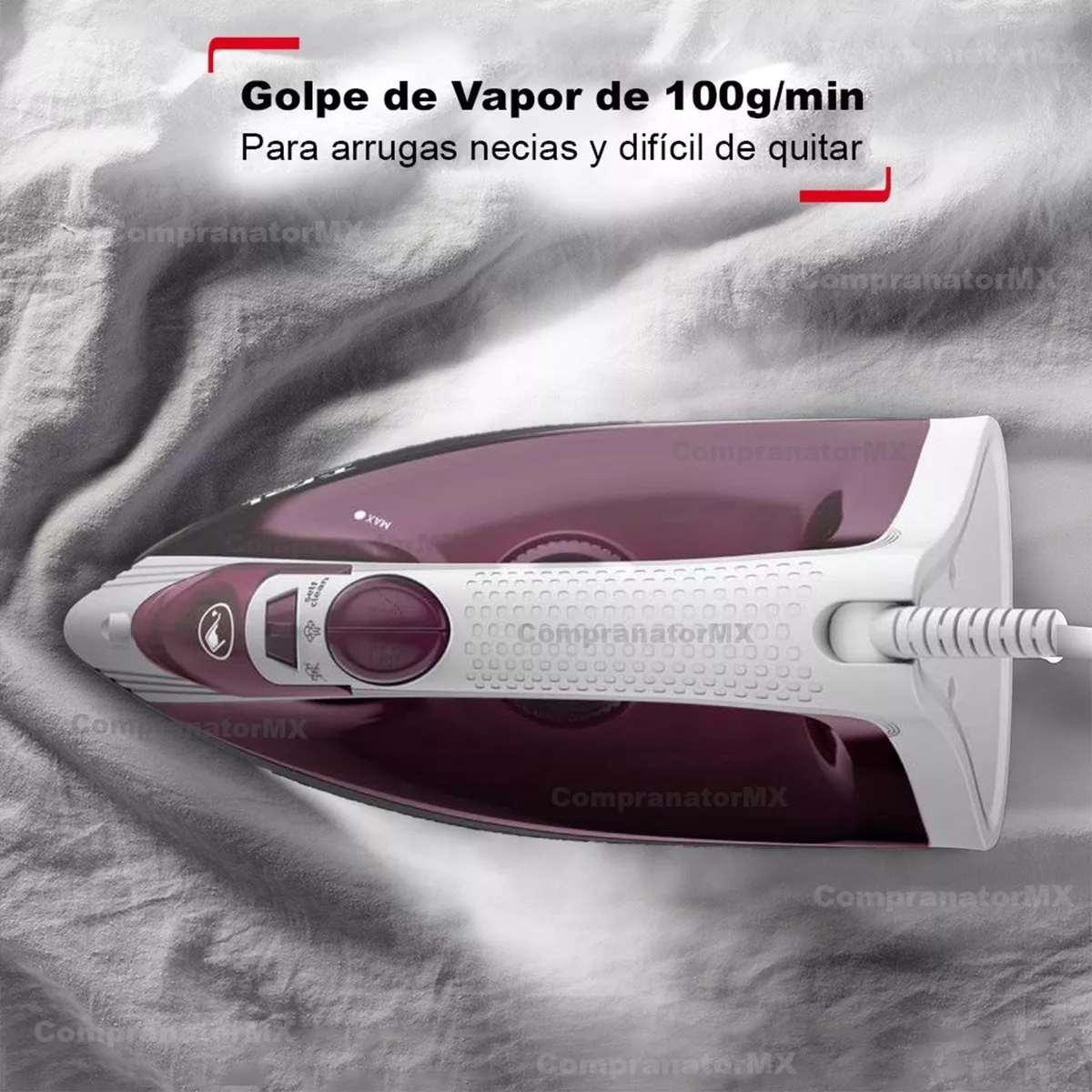 Plancha De Ropa Suela Cerámica Con Vapor Vertical Desinfect