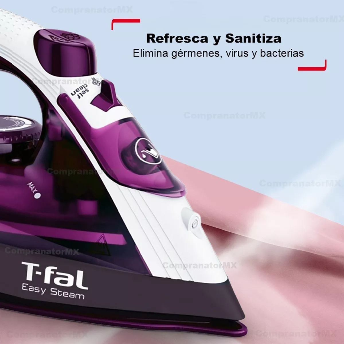 Plancha De Ropa Suela Cerámica Con Vapor Vertical Desinfect