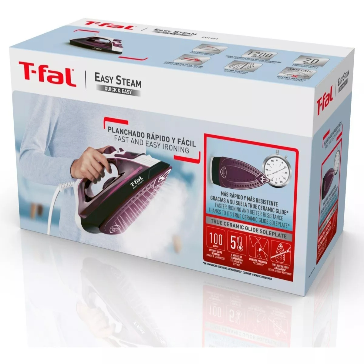 Plancha De Ropa Suela Cerámica Con Vapor Vertical Desinfect